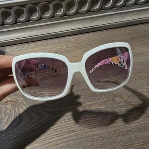 Fendi White Sunglasses with Multi-Color Accents